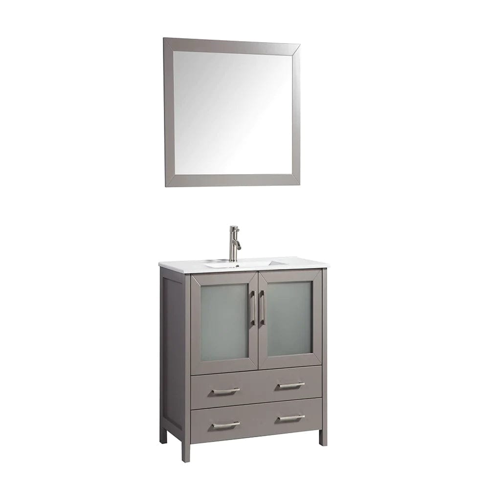 36 in. Single Sink Modern Bathroom Vanity Compact Set in Gray - Decohub Home