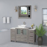 54 in. Single Sink Bathroom Vanity Combo Set in Gray - Decohub Home