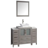 54 in. Single Sink Bathroom Vanity Combo Set in Gray - Decohub Home