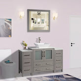 54 in. Single Sink Bathroom Vanity Combo Set in Gray - Decohub Home