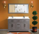 60 in. Double Sink Bathroom Vanity Set in Gray - Decohub Home