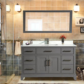 60 in.Single Sink Bathroom Vanity Set in Gray - Decohub Home
