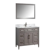 60 in. Single Sink Bathroom Vanity Set in Gray ,Carrara Marble Stone Top - Decohub Home