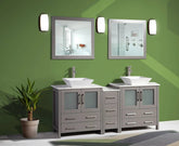 72 in. Double Sink Bathroom Vanity Combo Set in Gray - Decohub Home