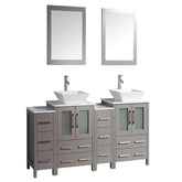 72 in. Double Sink Bathroom Vanity Combo Set in Gray - Decohub Home