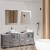 72 in. Double Sink Bathroom Vanity Combo Set in Gray - Decohub Home