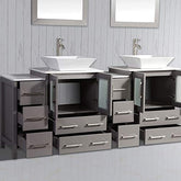 72 in. Double Sink Bathroom Vanity Combo Set in Gray - Decohub Home