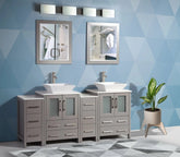 72 in. Double Sink Bathroom Vanity Combo Set in Gray - Decohub Home