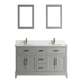 72 in. Double Sink Bathroom Vanity Set in Gray - Decohub Home