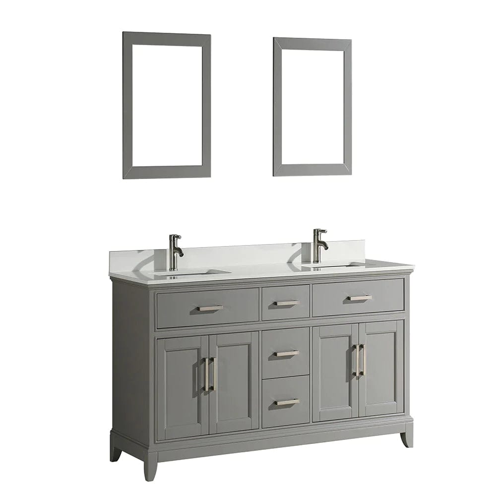 72 in. Double Sink Bathroom Vanity Set in Gray