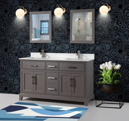 72 in. Double Sink Bathroom Vanity Set in Gray - Decohub Home