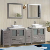 84 in. Double Sink Bathroom Vanity Combo Set in Gray - Decohub Home