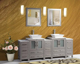 84 in. Double Sink Bathroom Vanity Combo Set in Gray - Decohub Home