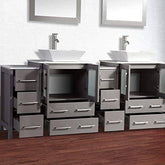 84 in. Double Sink Bathroom Vanity Combo Set in Gray - Decohub Home