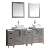 84 in. Double Sink Bathroom Vanity Combo Set in Gray - Decohub Home