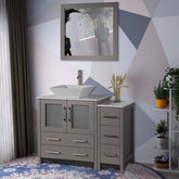 42 in. Single Sink Bathroom Vanity Combo Set in Gray - Decohub Home