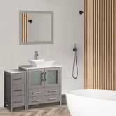 42 in. Single Sink Bathroom Vanity Combo Set in Gray - Decohub Home