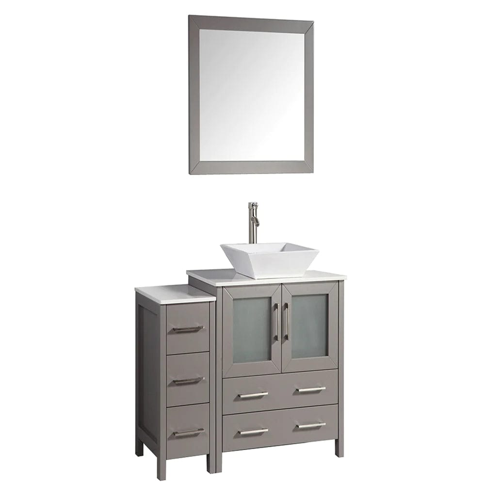42 in. Single Sink Bathroom Vanity Combo Set in Gray - Decohub Home
