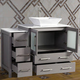 42 in. Single Sink Bathroom Vanity Combo Set in Gray - Decohub Home