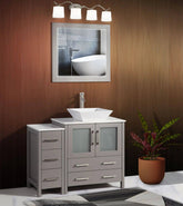42 in. Single Sink Bathroom Vanity Combo Set in Gray - Decohub Home