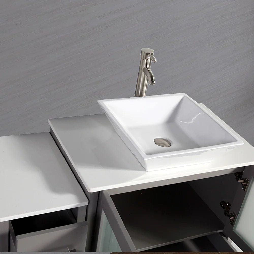 42 in. Single Sink Bathroom Vanity Combo Set in Gray - Decohub Home