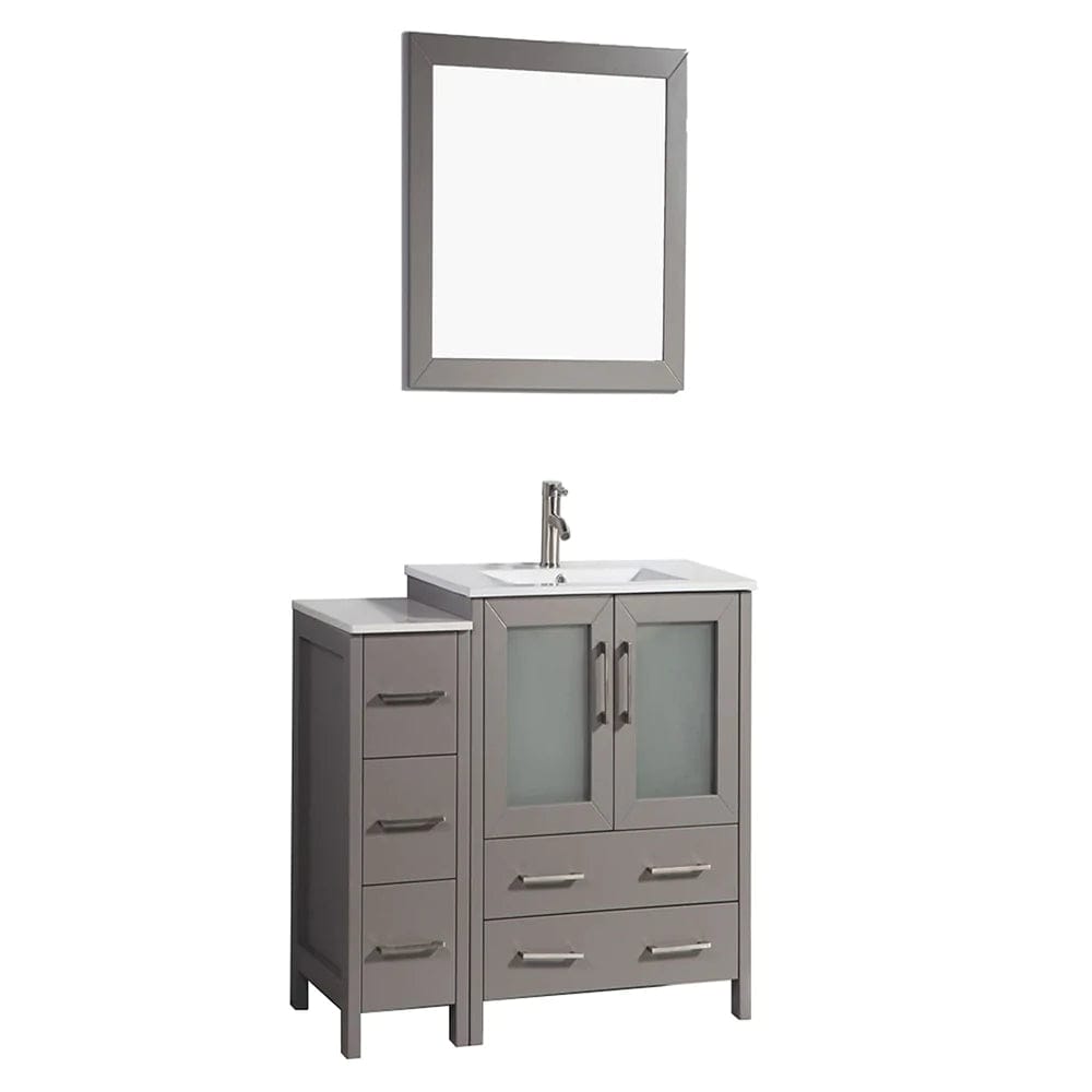 42 in. Single Sink Bathroom Vanity Set in Gray - Decohub Home