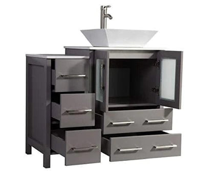 48 in. Single Sink Bathroom Vanity Combo Set in Gray - Decohub Home