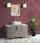 48 in. Single Sink Bathroom Vanity Combo Set in Gray - Decohub Home