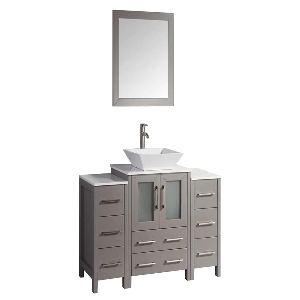 48 in. Single Sink Bathroom Vanity Combo Set in Gray - Decohub Home