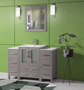48 in. Single Sink Modern Bathroom Vanity Combo Set in Gray - Decohub Home