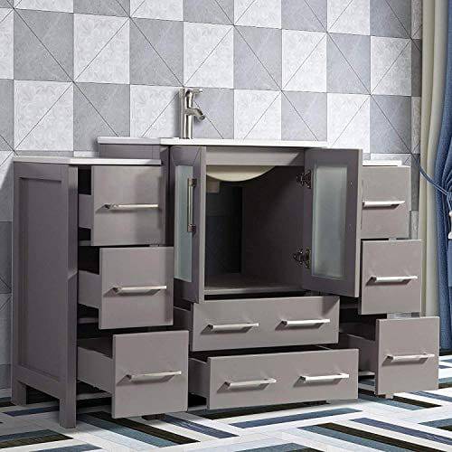 48 in. Single Sink Modern Bathroom Vanity Combo Set in Gray - Decohub Home