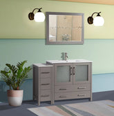 48 in. Single Sink Modern Bathroom Vanity Compact Set in Gray - Decohub Home