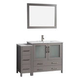 48 in. Single Sink Modern Bathroom Vanity Compact Set in Gray - Decohub Home