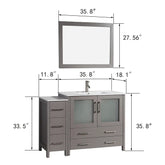 48 in. Single Sink Modern Bathroom Vanity Compact Set in Gray - Decohub Home