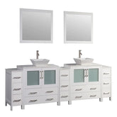 108 in. Double Sink Bathroom Vanity Combo Set in White - Decohub Home