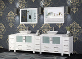 108 in. Double Sink Bathroom Vanity Combo Set in White - Decohub Home