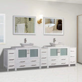 108 in. Double Sink Bathroom Vanity Combo Set in White - Decohub Home