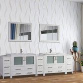 108 in. Double Sink Modern Bathroom Vanity Compact Set in White - Decohub Home