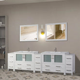 108 in. Double Sink Modern Bathroom Vanity Compact Set in White - Decohub Home