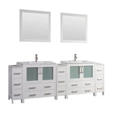 108 in. Double Sink Modern Bathroom Vanity Compact Set in White - Decohub Home