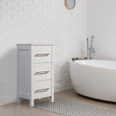 12 in. Bathroom Cabinet 3 Drawer Side Storage Organizer in White - Decohub Home