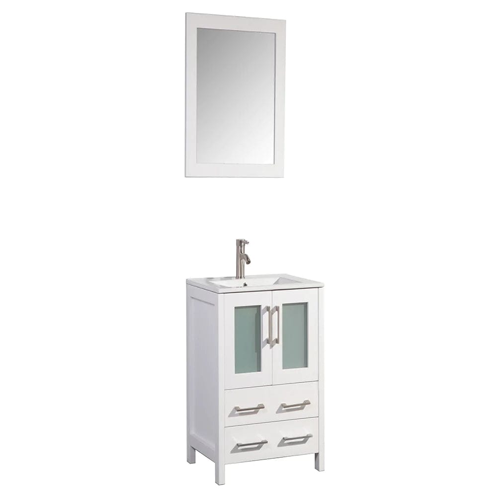 24 in. Single Sink Bathroom Vanity Compact Set in White - Decohub Home