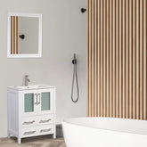 24 in. Single Sink Bathroom Vanity Compact Set in White - Decohub Home