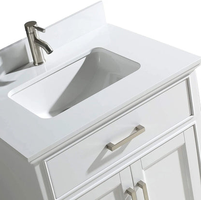 24 in. Single Sink Bathroom Vanity Set in White - Decohub Home