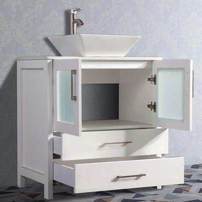 30 in. Single Sink Small Bathroom Vanity Set in White - Decohub Home