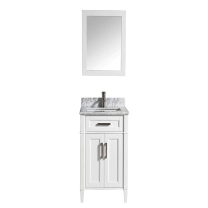 30 in. Single Sink Bathroom Vanity Set in White,Carrara Marble Stone Top - Decohub Home