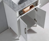 30 in. Single Sink Bathroom Vanity Set in White,Carrara Marble Stone Top - Decohub Home