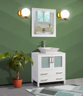 30 in. Single Sink Small Bathroom Vanity Set in White - Decohub Home