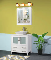 30 in. Single Sink Small Bathroom Vanity Set in White - Decohub Home