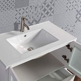 36 in. Single Sink Modern Bathroom Vanity Compact Set in White - Decohub Home
